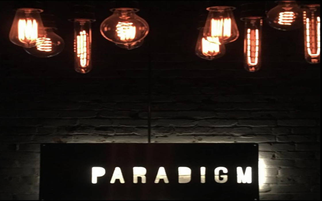 Paradigm's logo within the official venue.
