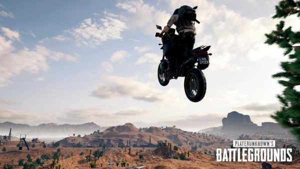 A PUBG avatar riding a bike. Credit: PUBG Corp.