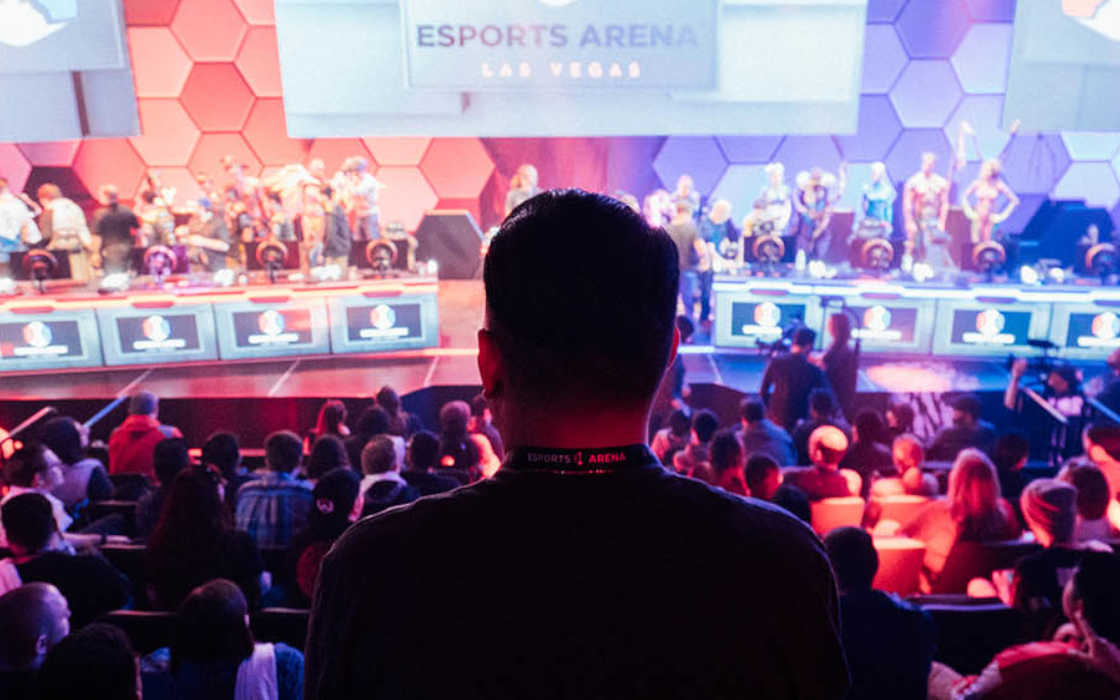 Esports arena and live audience.