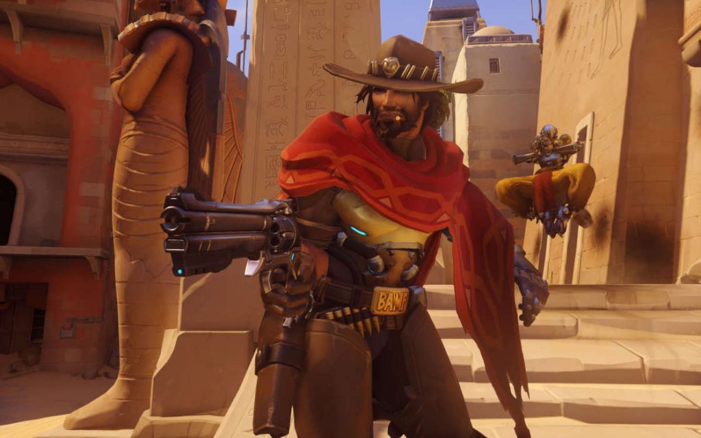 A gunner in Overwatch.