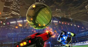 Rocket League game in progress.