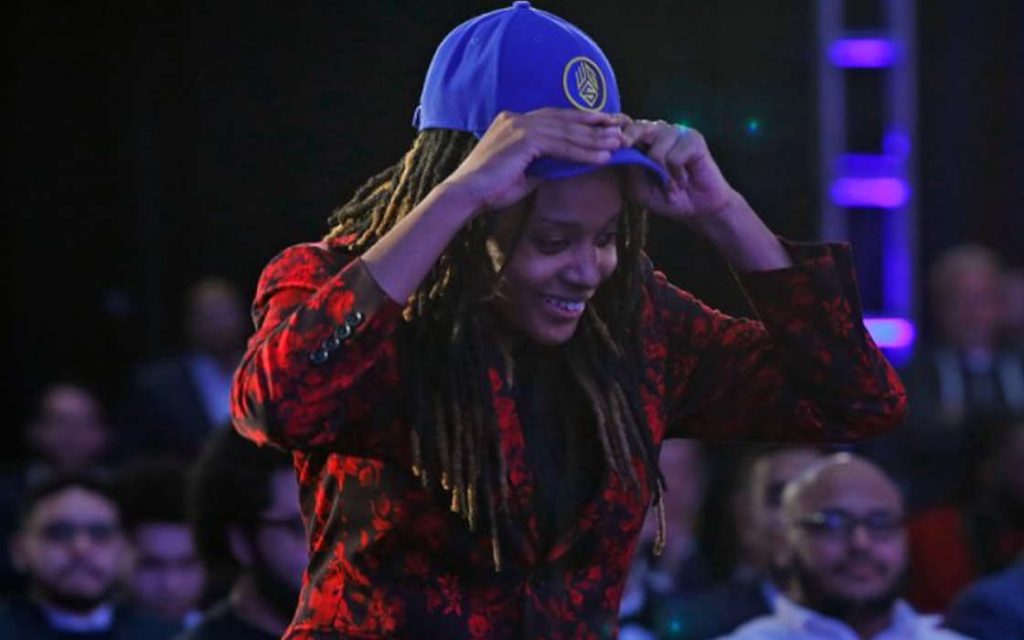 NBA 2K League player Chiquita Evans being drafted in 2019.