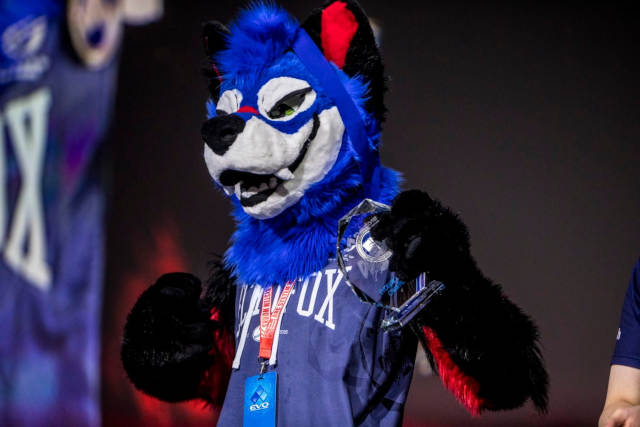 Dominic “SonicFox” McLean, after his EVO victory in 2018, at DBFZ.