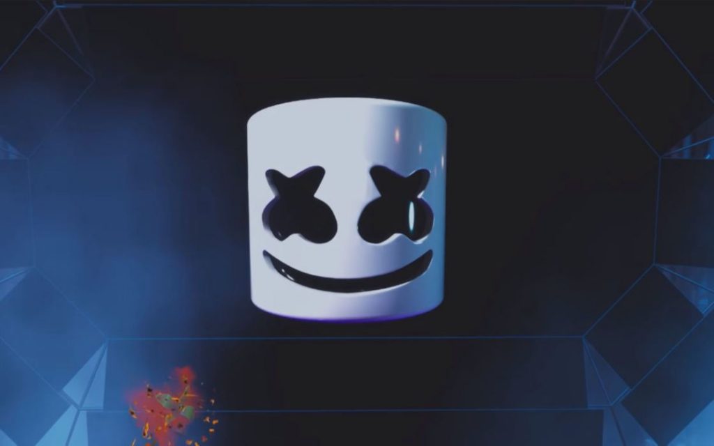 Marshmello's avatar in Fortnite. An excerpt minutes before the Fortnite concert.